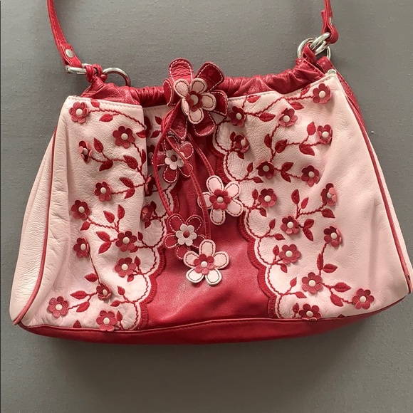 Isabella Fiore Handbags - Isabella Fiore Red and Pink Floral Bag